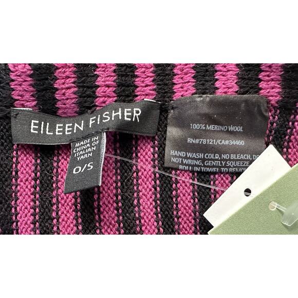 Eileen Fisher 100% Merino Wool Colorful Scarf Color block NWT - Picture 5 of 6